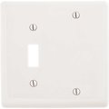 Hubbell Wiring 2-Gang White Toggle and Blank Wall Plate P113W